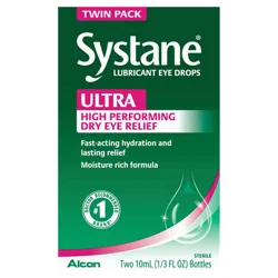 Systane Ultra Lubricant Eye Drops, 2 x 10 mL (Twin Pack)