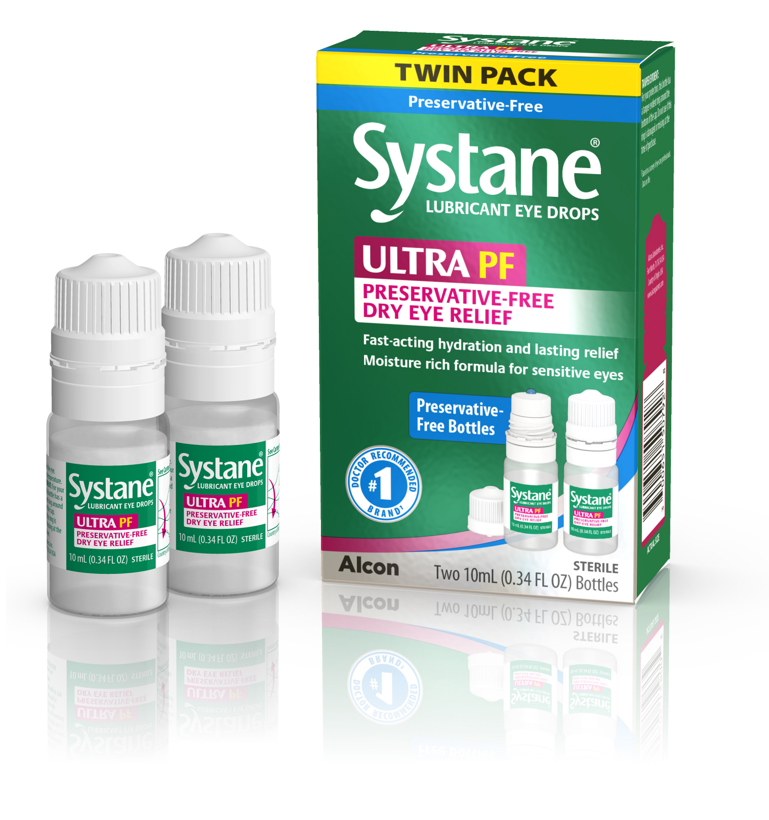 slide 1 of 2, Systane Lubricant Eye Drops Ultra Preservative Free Twin Pack, 20 ml