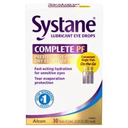 Systane Complete Preservative-Free Lubricant Eye Drops, 30 Ct Vials