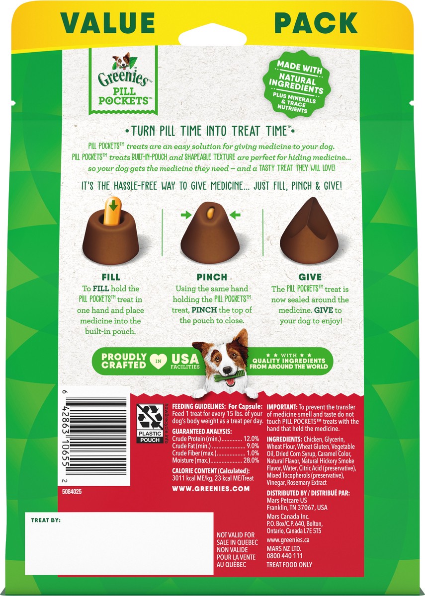 slide 10 of 14, Greenies Pill Pockets Hickory Smoke Flavor Treats for Dogs Capsule Size Value Pack 15.8 oz, 15.8 oz