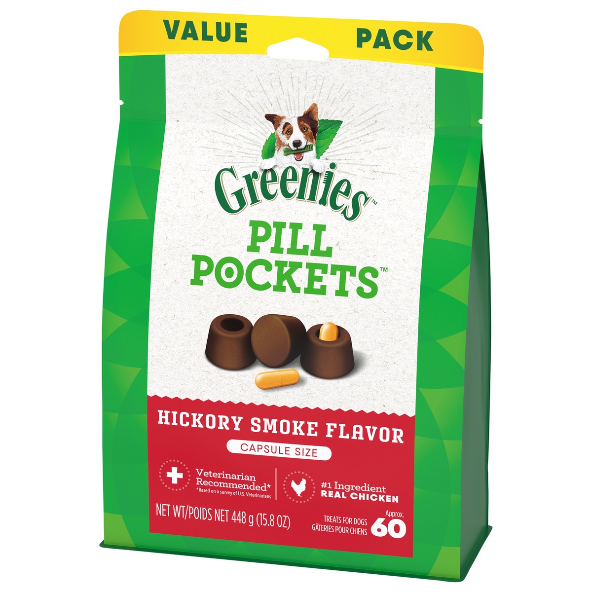 slide 5 of 14, Greenies Pill Pockets Hickory Smoke Flavor Treats for Dogs Capsule Size Value Pack 15.8 oz, 15.8 oz