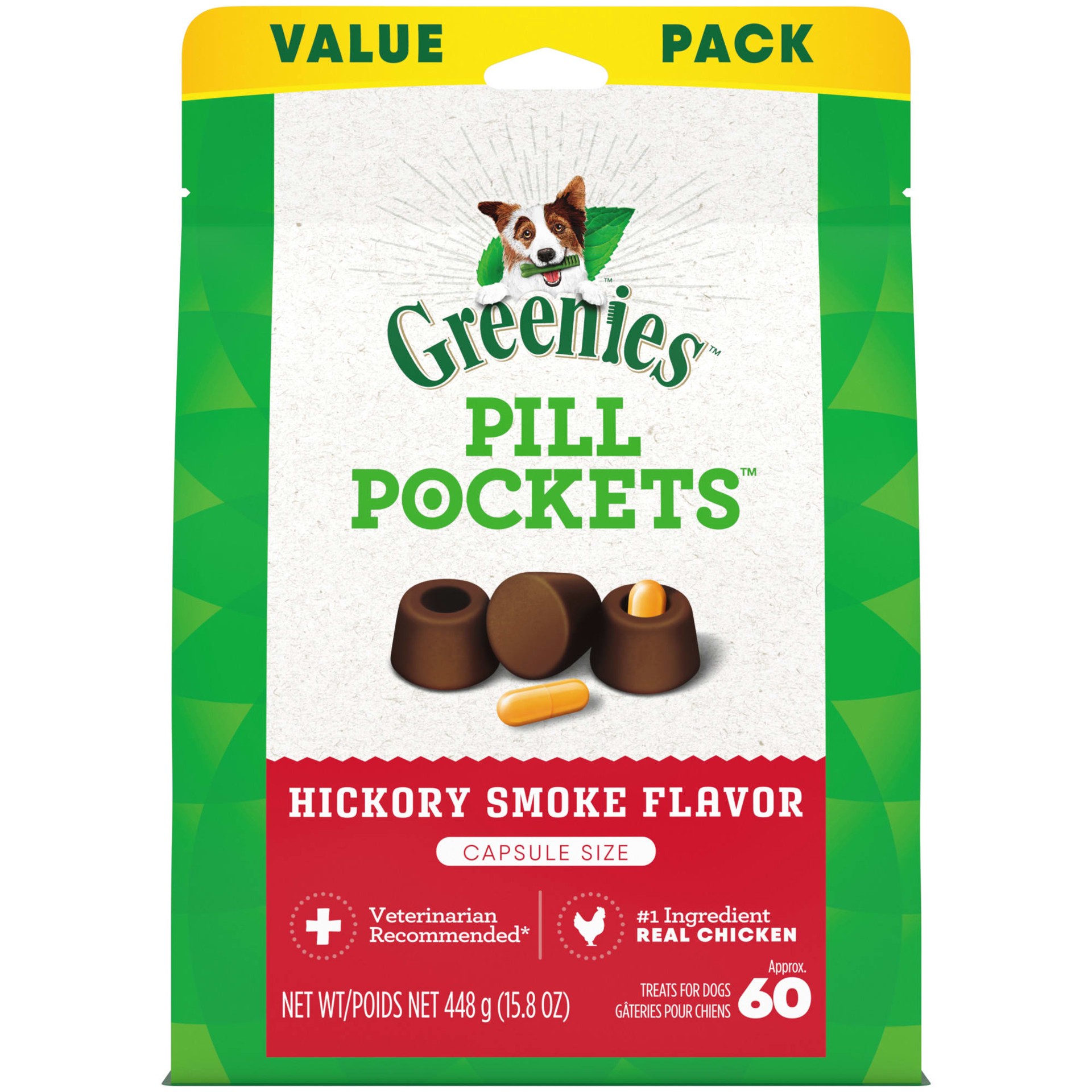 slide 1 of 14, Greenies Pill Pockets Hickory Smoke Flavor Treats for Dogs Capsule Size Value Pack 15.8 oz, 15.8 oz