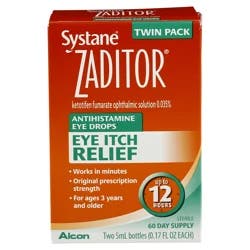 Zaditor Twin Pack Eye Itch Relief Antihistamine Eye Drops 2 ea
