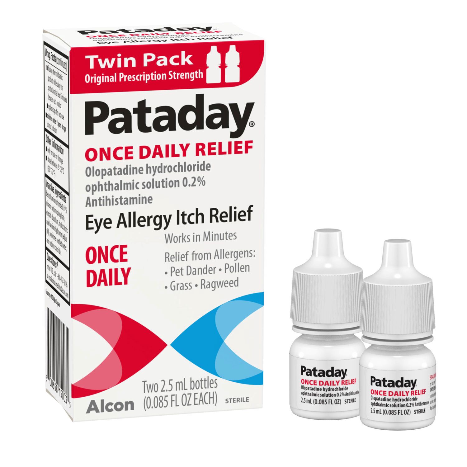 slide 5 of 5, Pataday Once Daily Eye Allergy Itch Relief Drop 2 x 2.5 mL, 2 ct