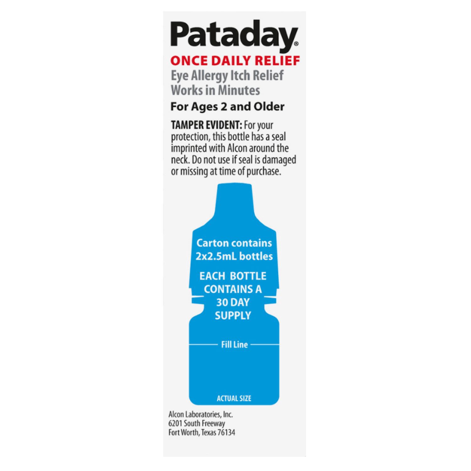 slide 2 of 5, Pataday Once Daily Eye Allergy Itch Relief Drop 2 x 2.5 mL, 2 ct