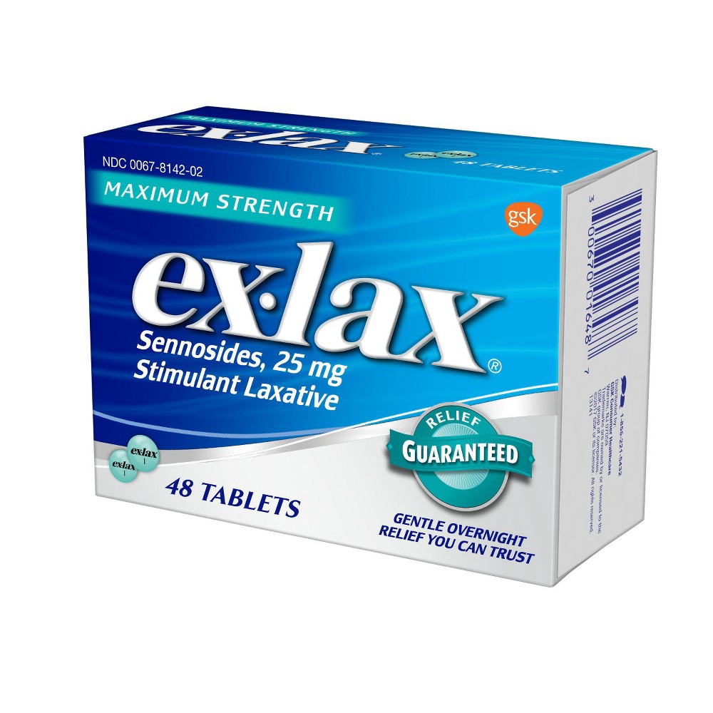 slide 2 of 5, ex-lax Maximum Strength Stimulant Laxative Constipation Relief Pills for Occasional Constipation - 48 Count, 1 ct