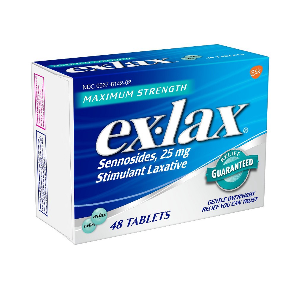 slide 5 of 5, ex-lax Maximum Strength Stimulant Laxative Constipation Relief Pills for Occasional Constipation - 48 Count, 1 ct