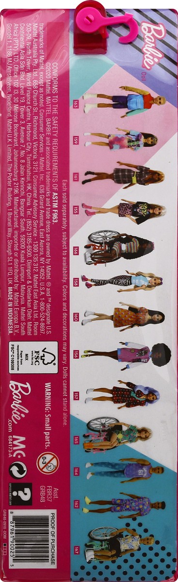 slide 3 of 10, Barbie Fashionistas Doll with Brunette Afro & Blue Lips 1 ea, 1 ct