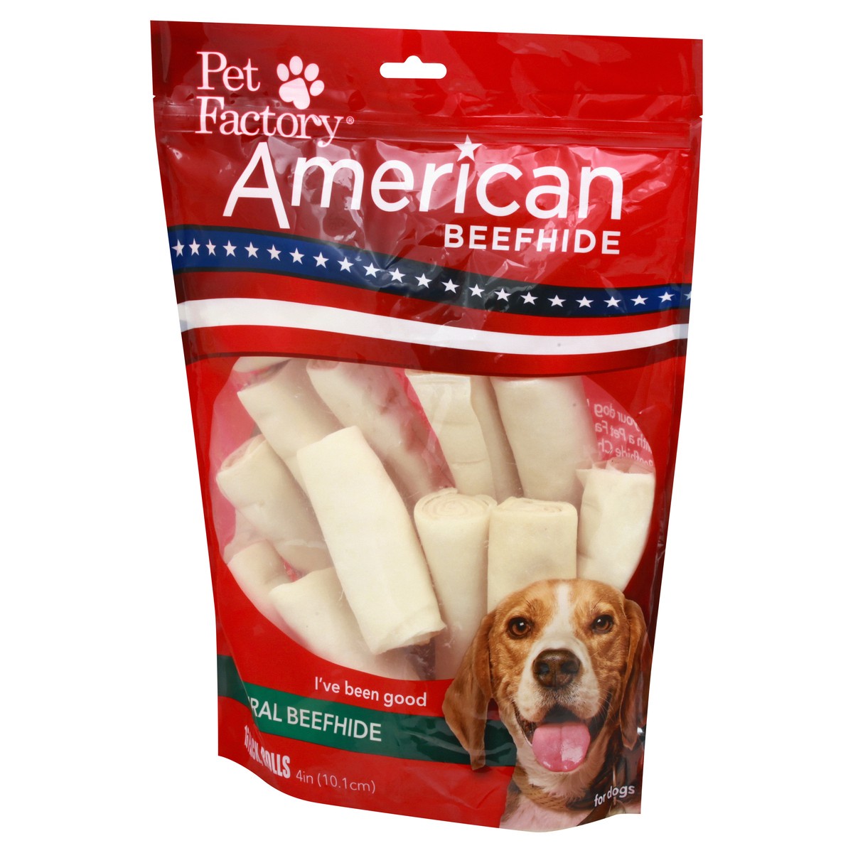 slide 6 of 9, Pet Factory American 4" Beefhide Value Chew Curls, 4 ft