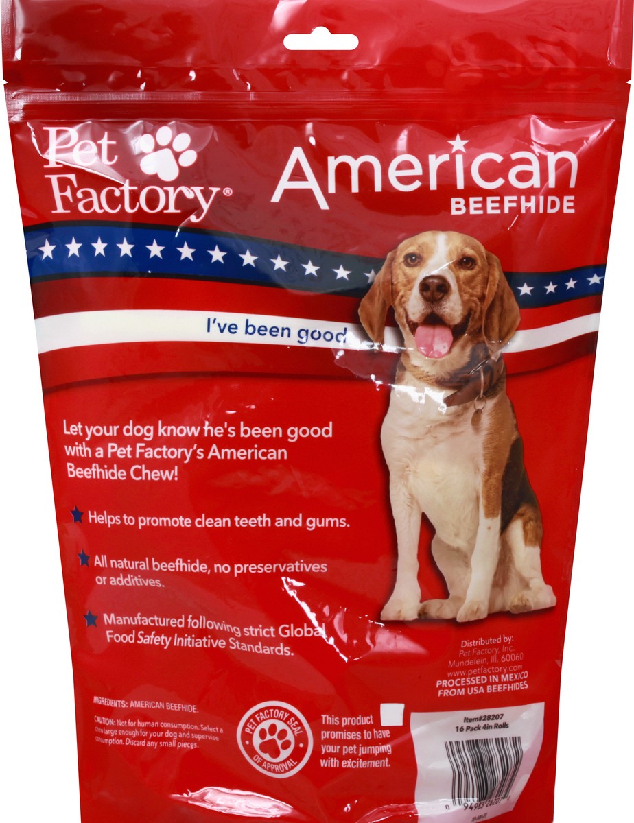 slide 3 of 9, Pet Factory American 4" Beefhide Value Chew Curls, 4 ft