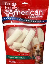 Pet Factory Natural For Dogs 16 Rolls American Beefhide 1 ea