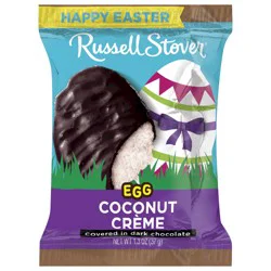 RUSSELL STOVER Easter Coconut Crème Dark Chocolate Candy Easter Egg, 1.3 oz.