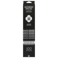 Gonesh Incense Extra Rich Black Stinger Incense Sticks 100 ea