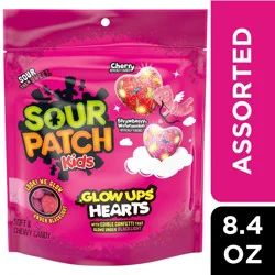 SOUR PATCH KIDS Glow Ups Hearts Soft & Chewy Valentine''s Day Candy, 8.4 oz