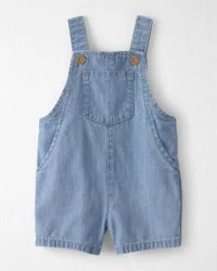 Baby Organic Cotton Chambray Shortall - NB