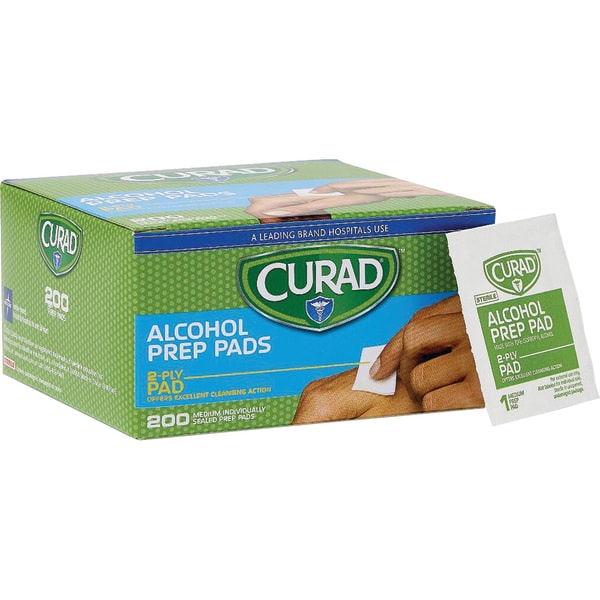 slide 1 of 2, Curad Sterile Alcohol Prep Pads, White, Pads, 200 ct; 1 in x 1 in