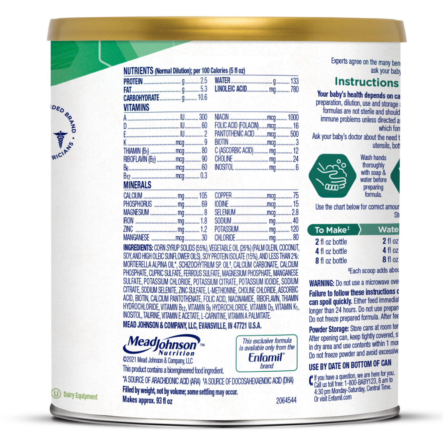 slide 2 of 6, Enfamil ProSobee Soy-Based Infant Formula for Sensitive Tummies, Lactose-Free, Milk-Free, and DHA for Brain Support, Plant-Sourced Protein Powder Can, 12.9 Oz, 12.9 oz
