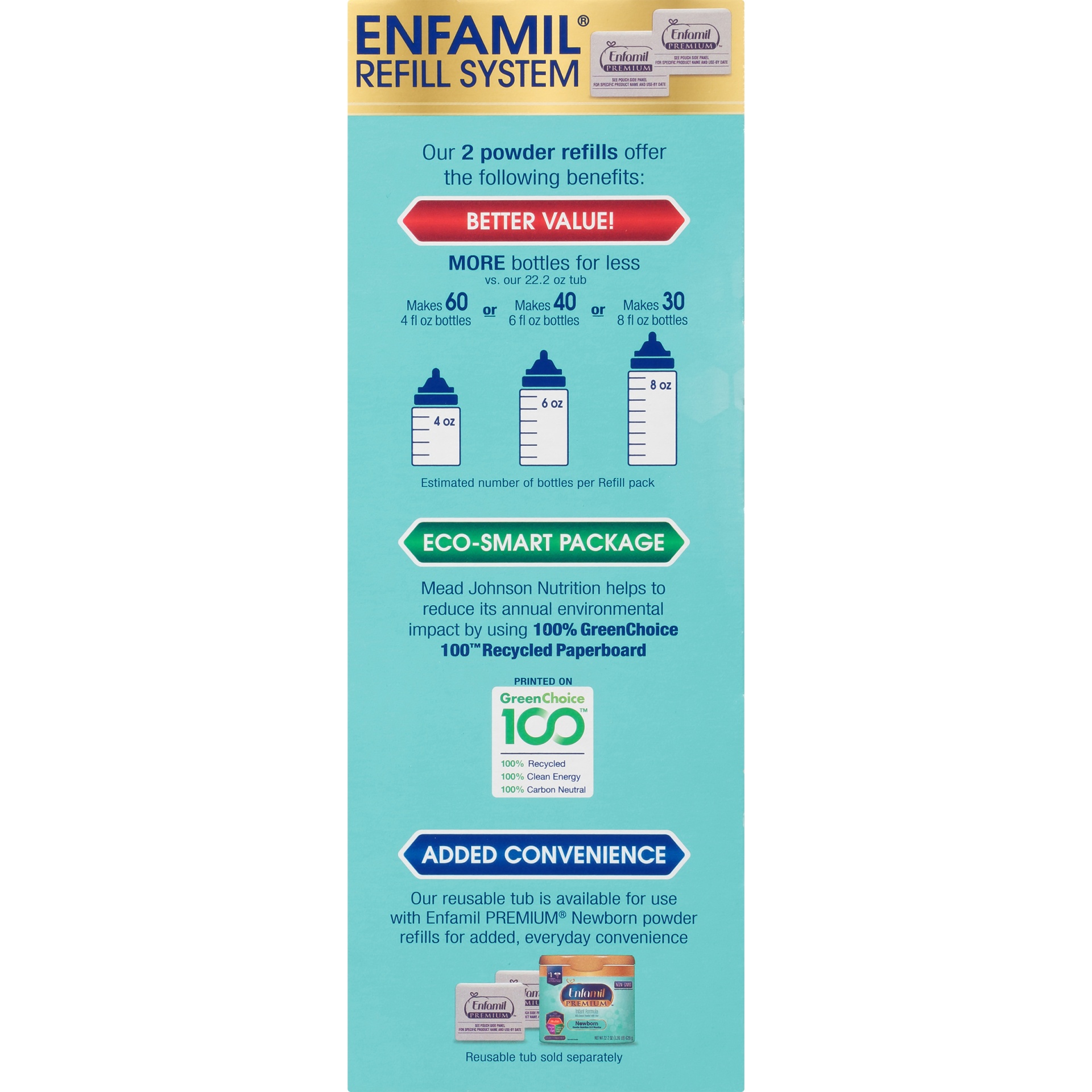 slide 4 of 8, Enfamil PREMIUM Newborn Non-GMO Infant Formula - Powder Refill Box, 33.2 oz, 33.2 oz