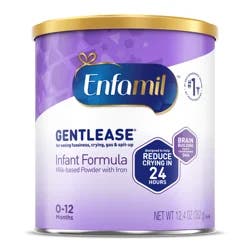Enfamil Gentlease Baby Formula, Reduces Fussiness, Crying, Gas and Spit-up in 24 hours, DHA & Choline to support Brain development, Value Powder Can, 12.4 Oz