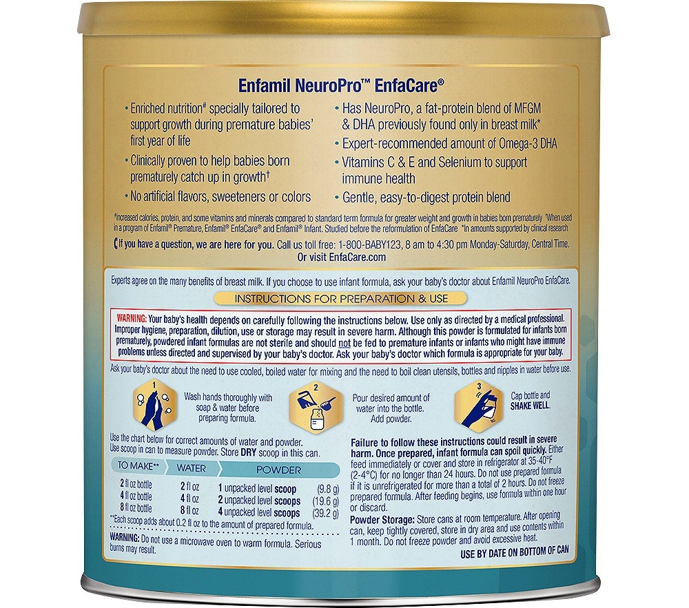 slide 3 of 3, Enfamil NeuroPro EnfaCare Premature Baby Formula Milk Based with Iron, Powder Can, 13.6 Oz, 13.6 oz