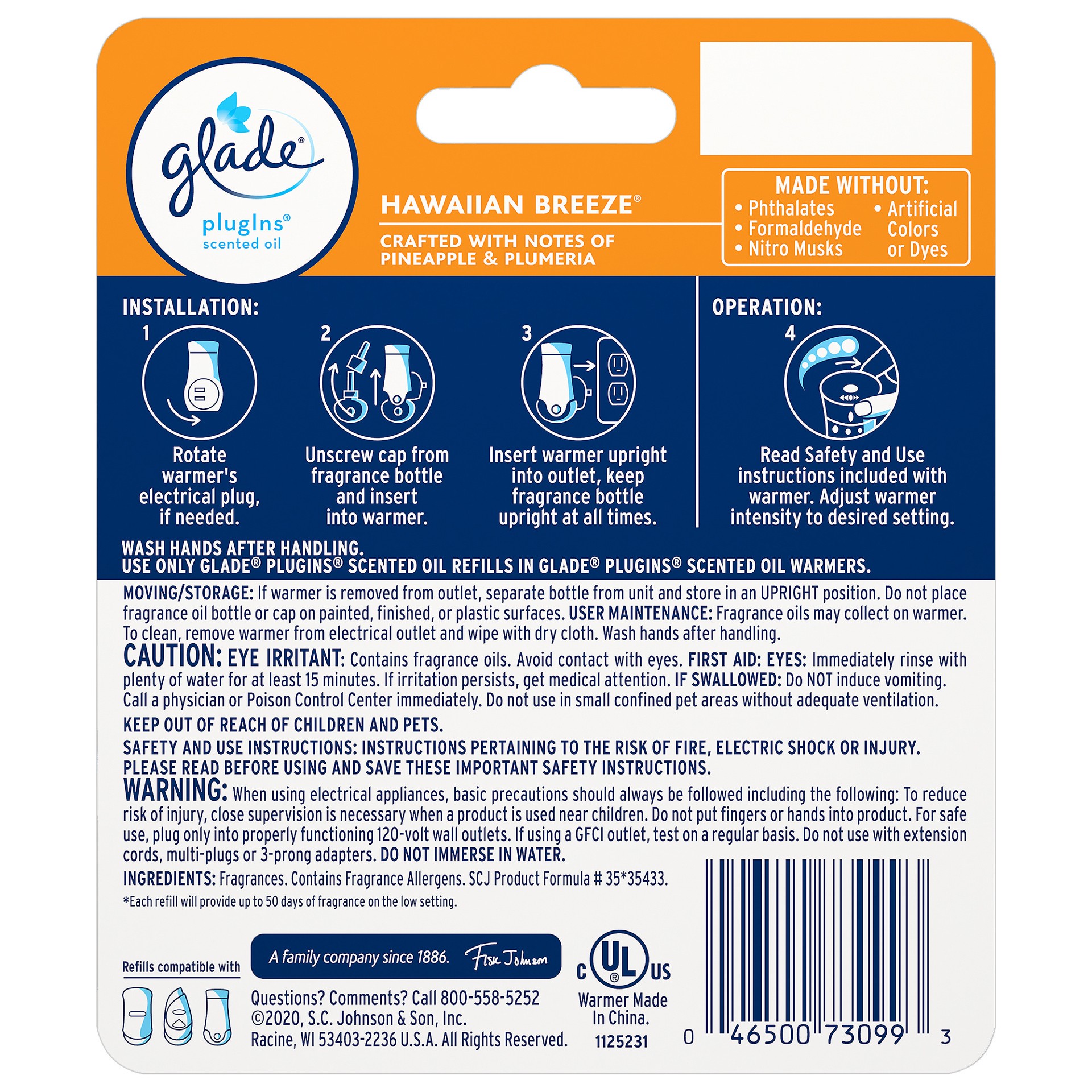 slide 2 of 5, Glade PlugIns Scented Oil Starter kit, Air Freshener, Hawaiian Breeze, 1.34 oz, 0.67 fl oz