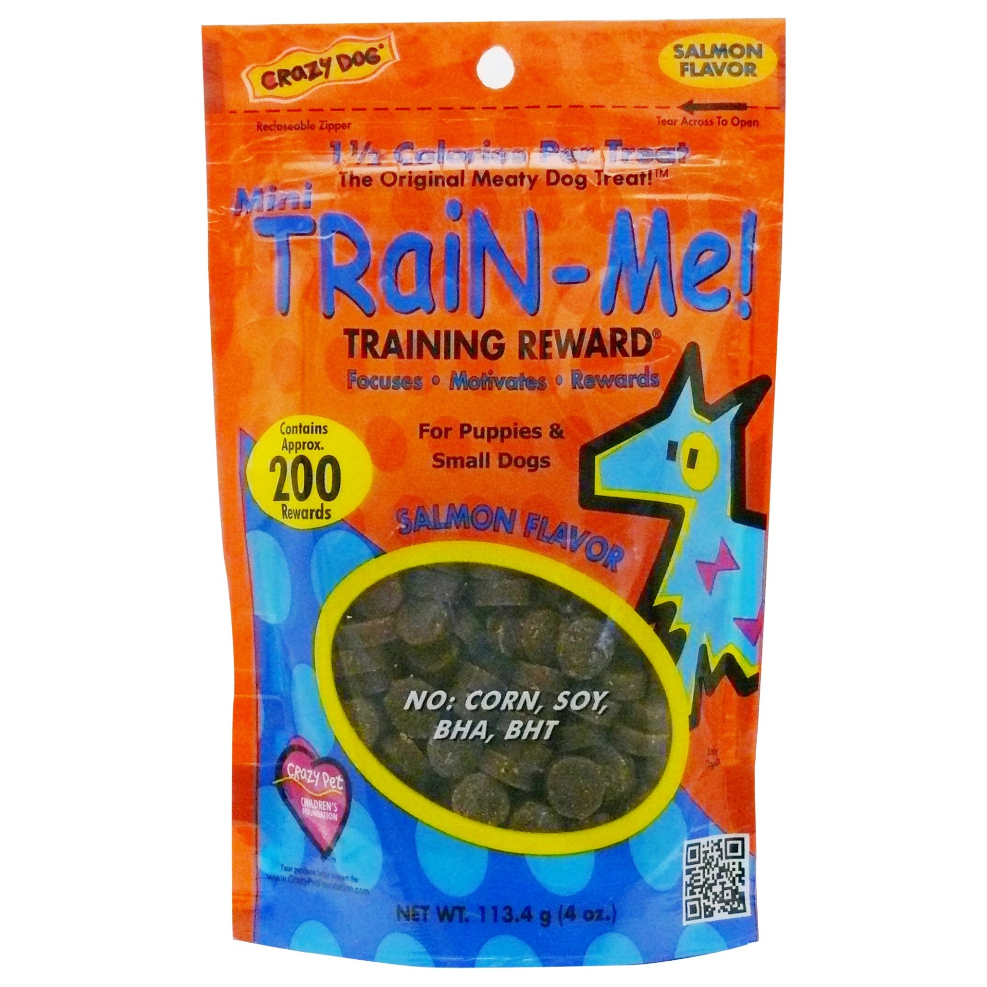 slide 1 of 1, Crazy Dog Mini Train-Me! Salmon Dog Treats, 4 oz