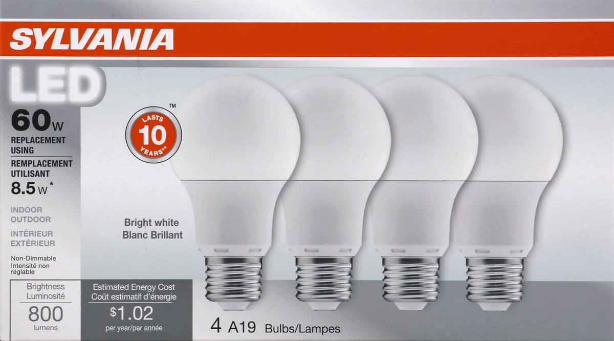 slide 1 of 5, Sylvania Light Bulbs 4 ea, 4 ct