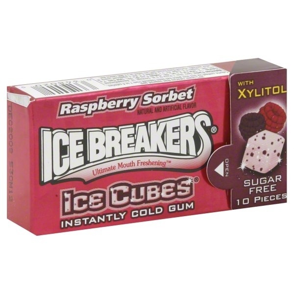 slide 1 of 1, Ice Breakers Gum, Instantly Cold, Sugar Free, with Xylitol, Raspberry Sorbet, 0.81 oz