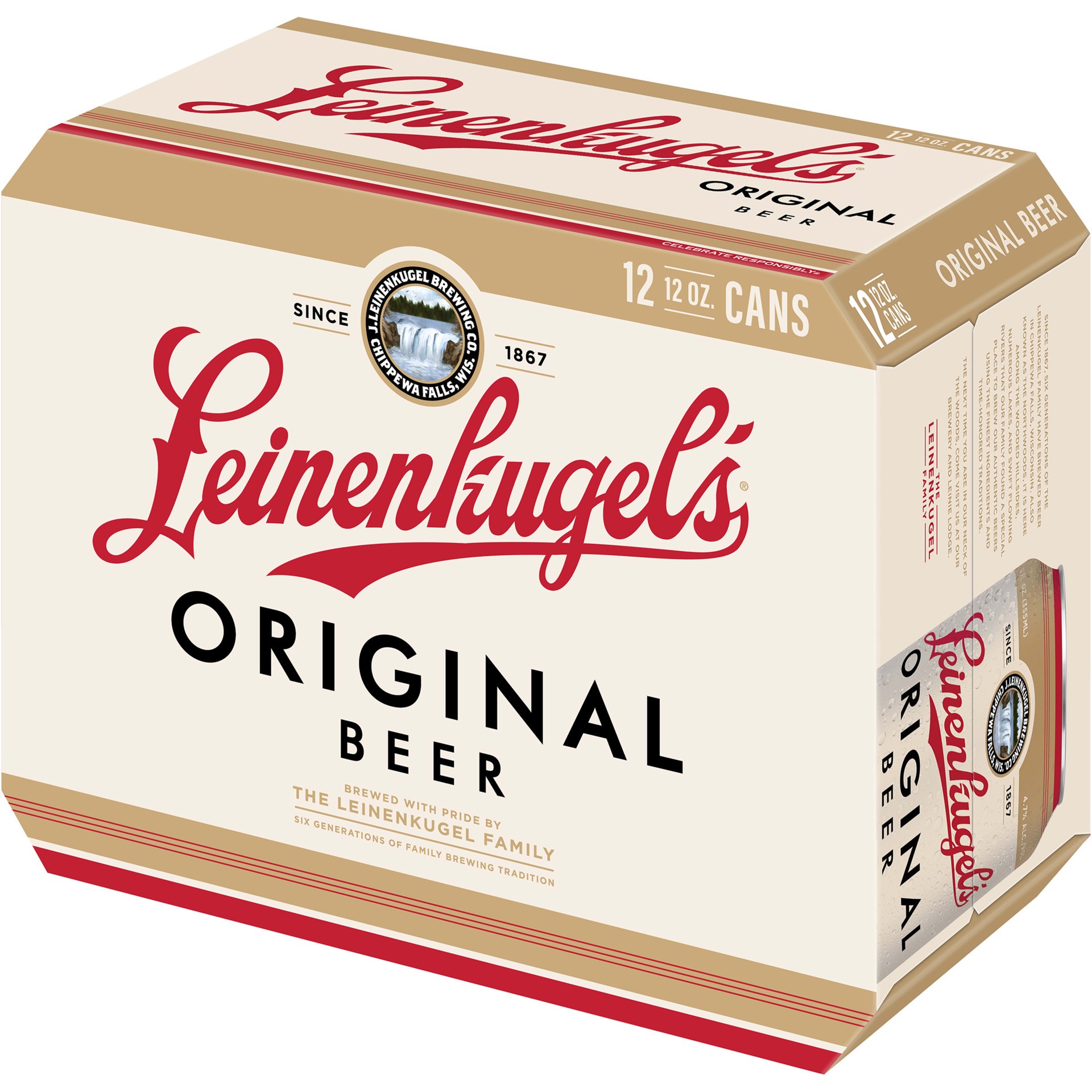 slide 4 of 5, Leinenkugel's Original Lager Beer, 4.7% ABV, 12 Pack, 12 fl. oz. Cans, 12 fl oz