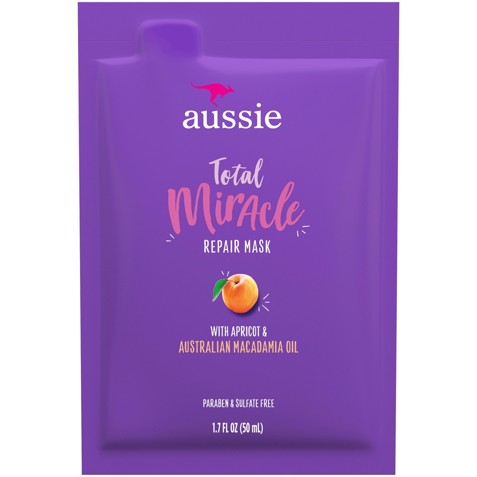 slide 1 of 1, Aussie Total Miracle Repair Mask With Apricot & Macadamia, 1.7 Oz, 1.7 oz