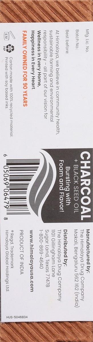 slide 8 of 9, Himalaya Botanique Charcoal + Black Seed Oil Whitening Antiplaque Mint Toothpaste 4.0 fl oz, 4 fl oz