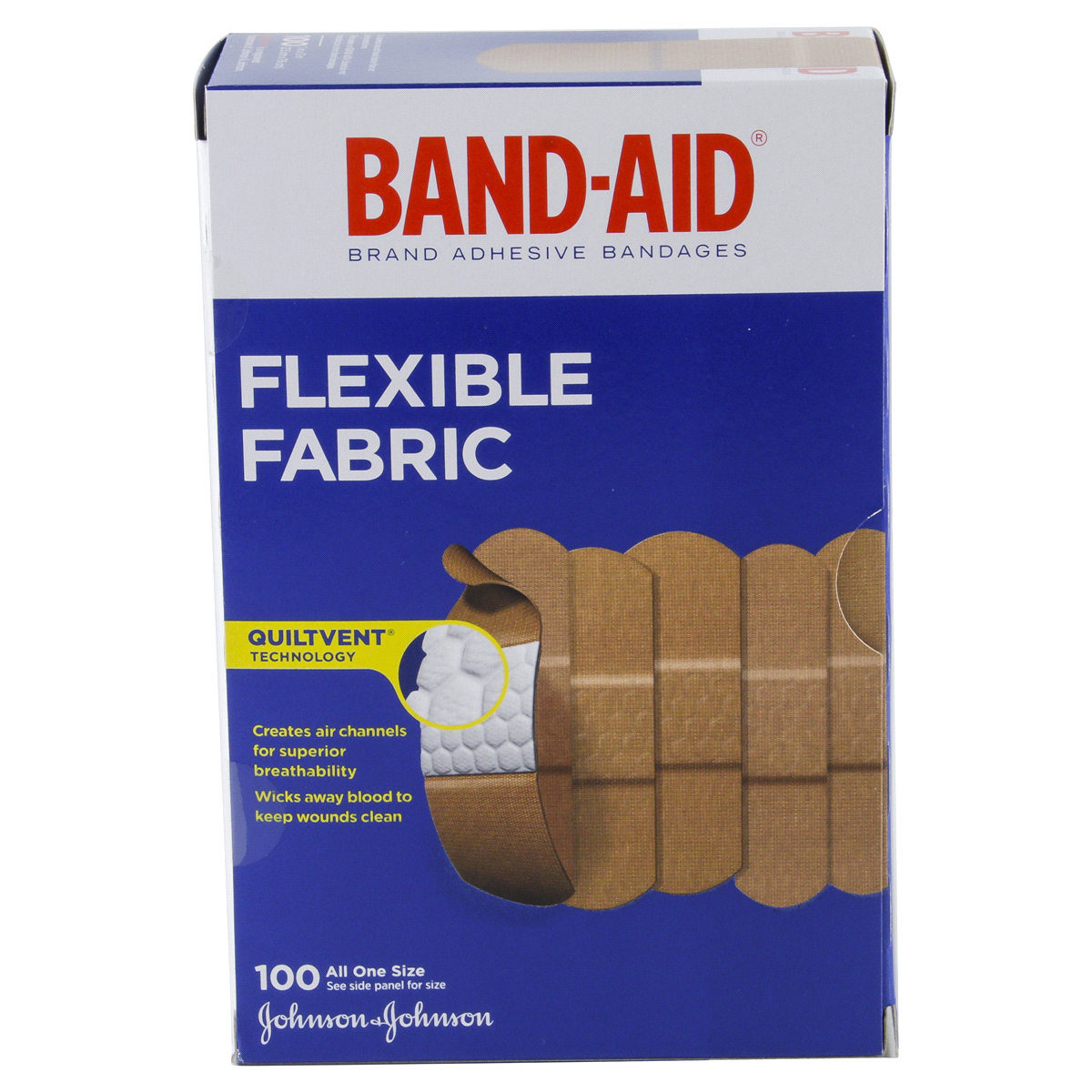 Band-aid Flexible Fabric All One Size 100 Ct 