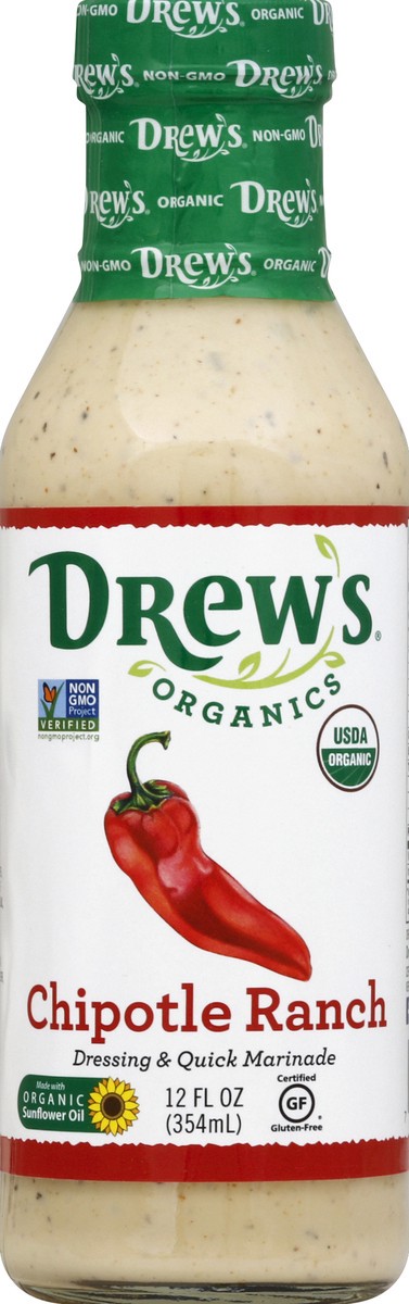 slide 2 of 2, Drew's Chipotle Ranch Dressing & Quick Marinade, 12 oz