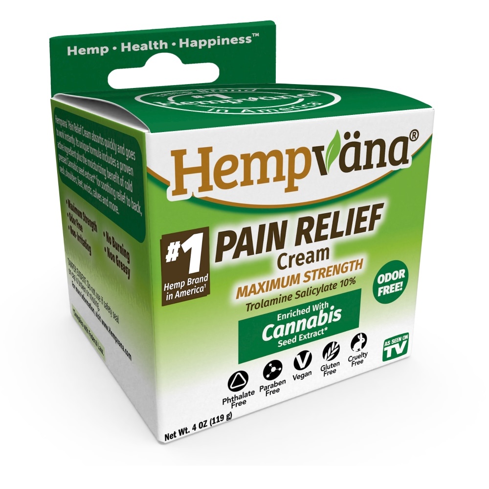 slide 1 of 2, Hempvana Maximum Strength Hemp Oil Infused Pain Relief Cream, 4 oz