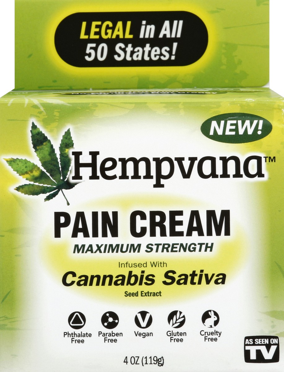 slide 5 of 6, Hempvana Pain Cream, Maximum Strength, Cannabis Sativa, 4 oz