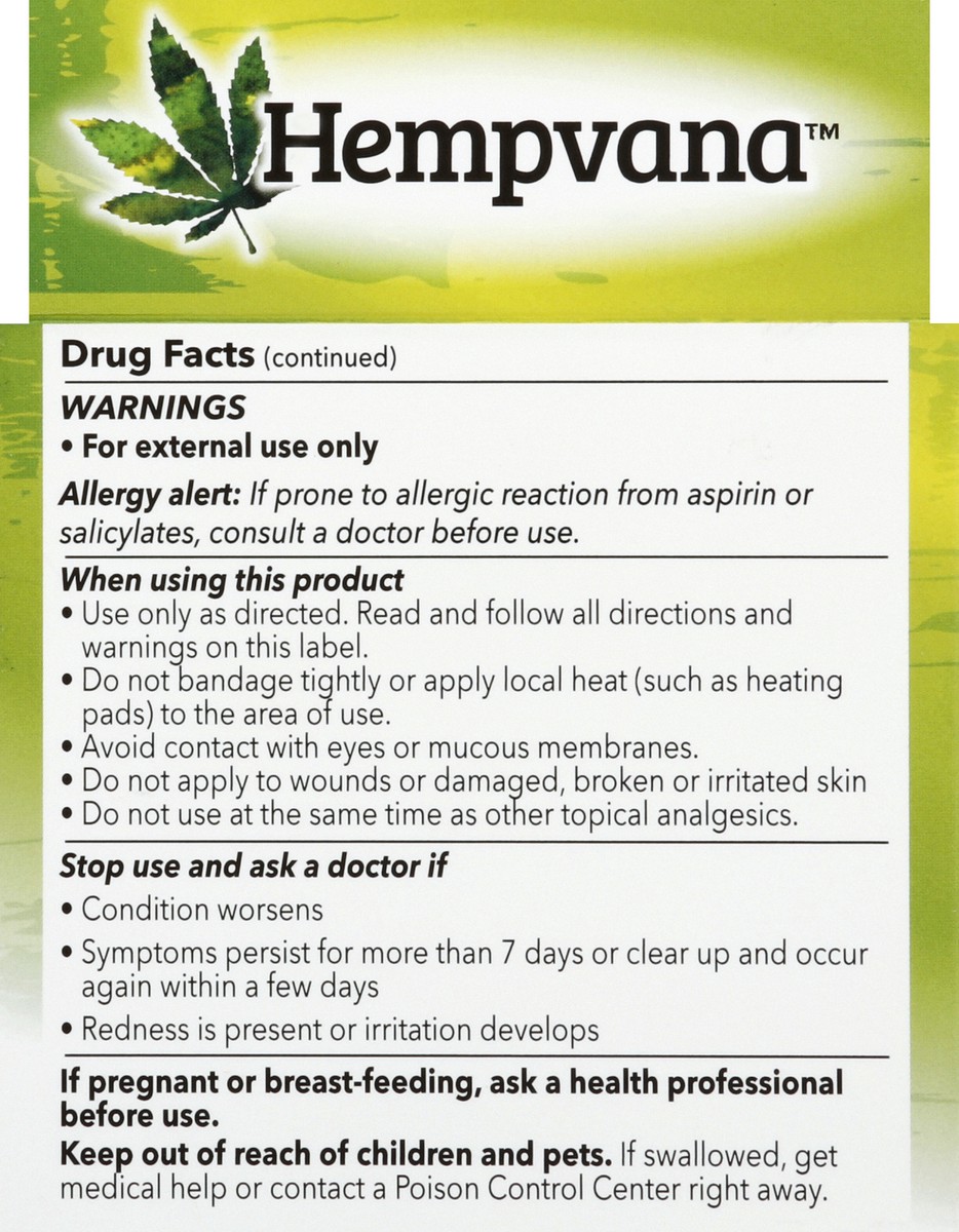 slide 6 of 6, Hempvana Pain Cream, Maximum Strength, Cannabis Sativa, 4 oz