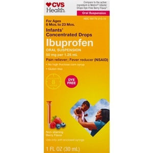 slide 1 of 1, CVS Health Dye-Free Oral Suspension Ibuprofen Berry Flavor, 1 Oz, 1 fl oz; 30 ml