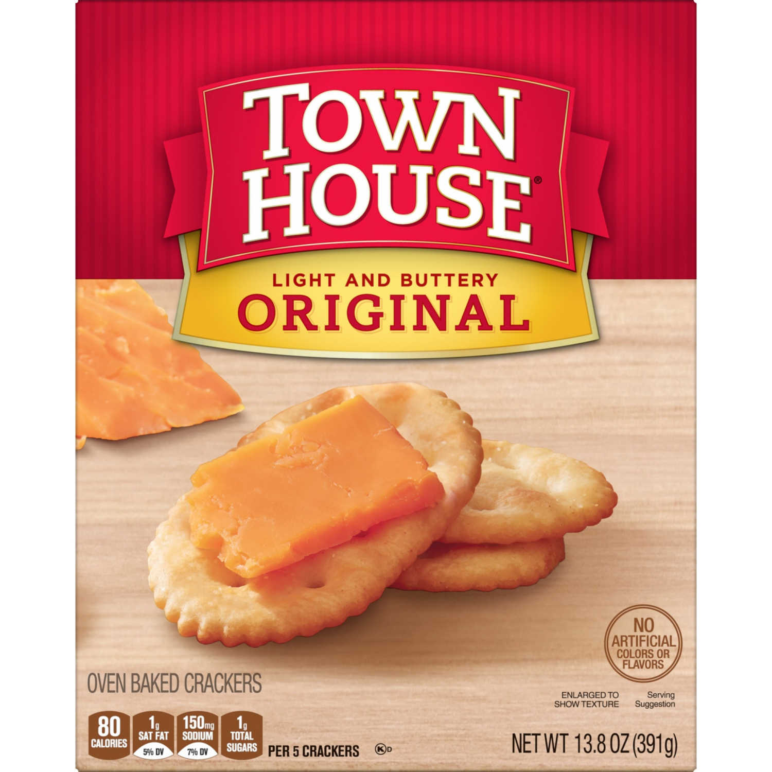 slide 2 of 8, Town House Original Oven Baked Crackers, 13.8 oz