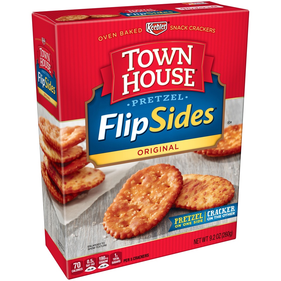 slide 5 of 5, Town House FlipSides Original Oven Baked Crackers, 9.2 oz