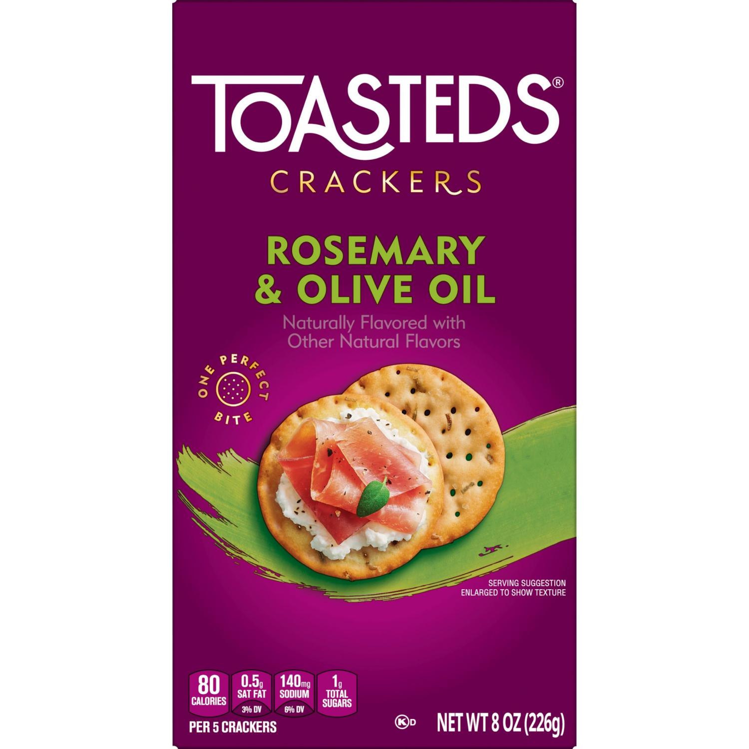 slide 2 of 8, Toasteds Crackers Rosemary and Olive Oil, 8 oz