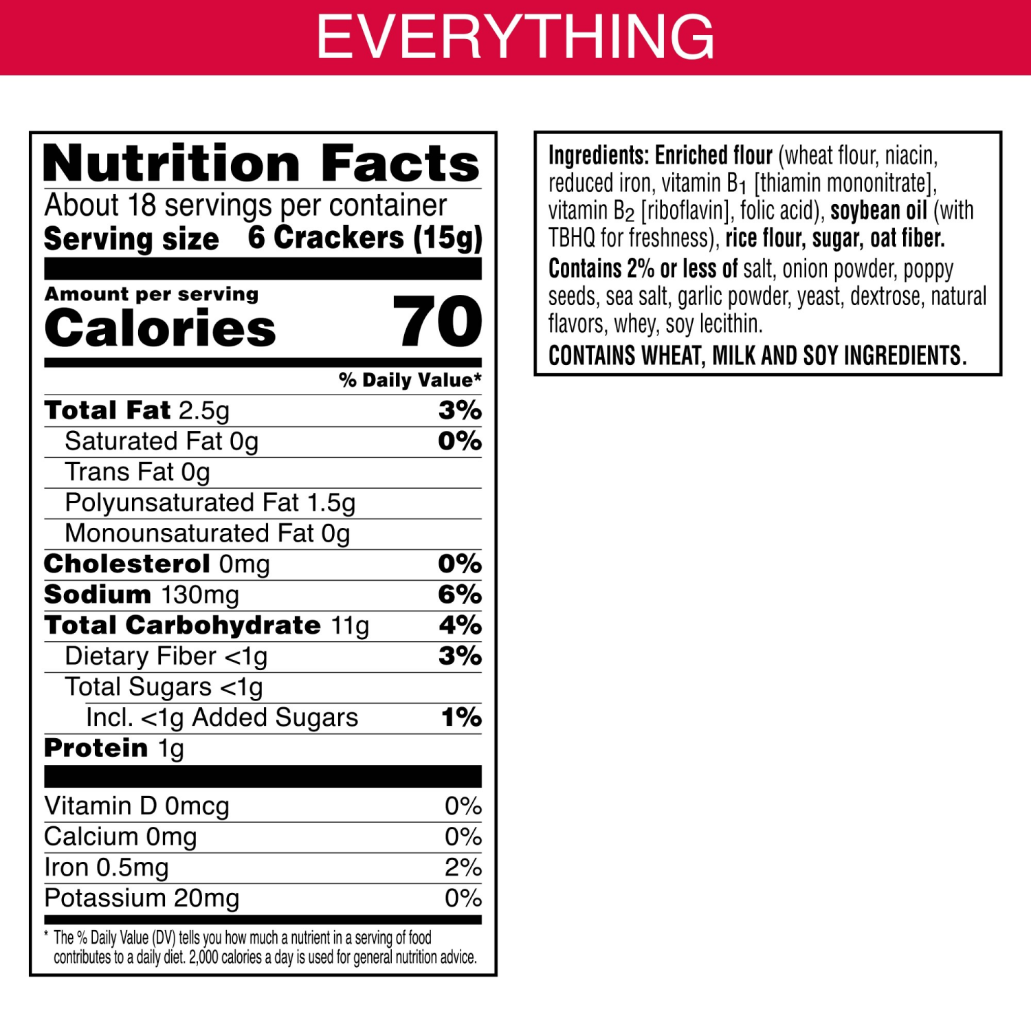 slide 7 of 8, Town House Pita Crackers Everything Flavor Oven Baked Crackers, 9.5 oz