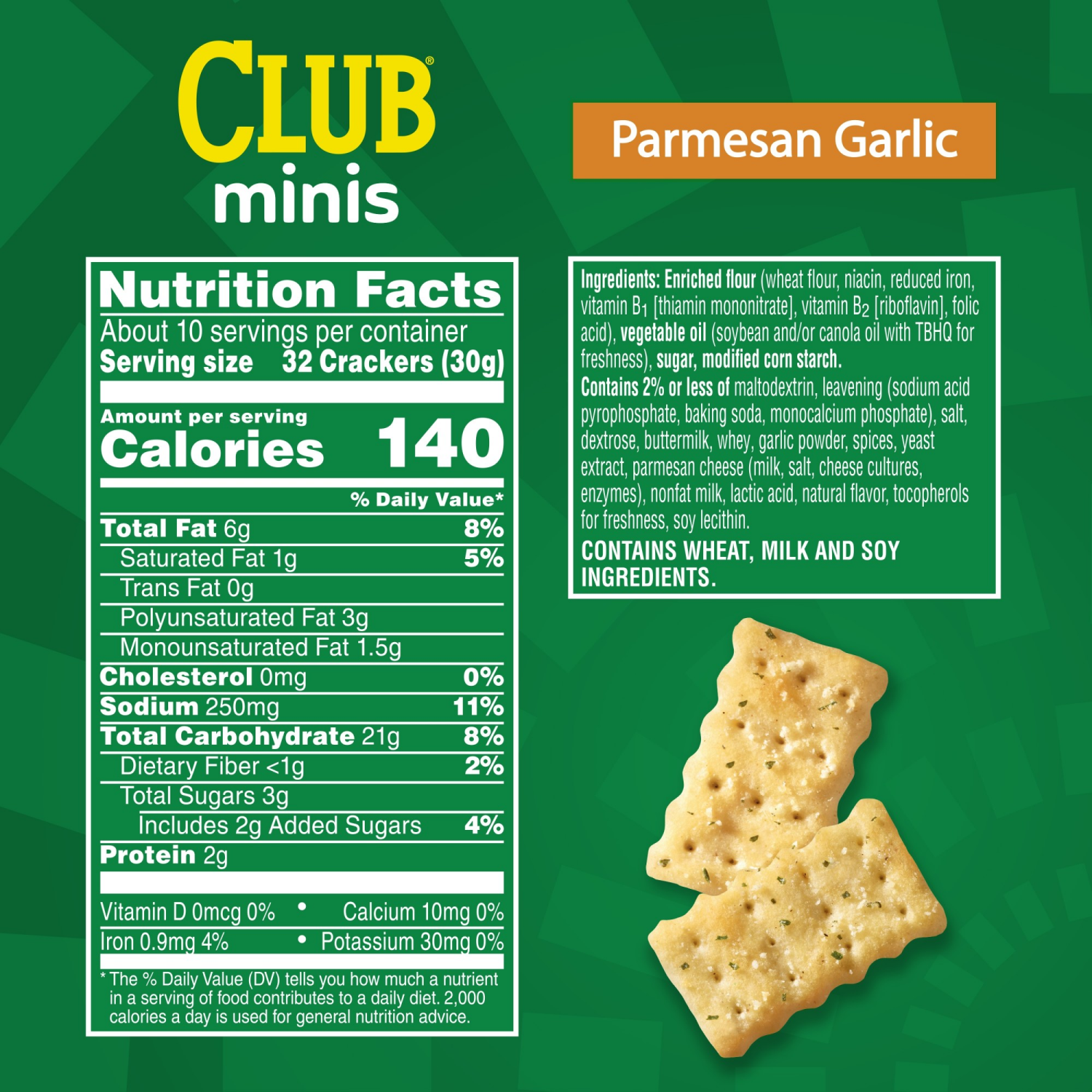 slide 4 of 8, Club Crackers Garlic & Parmesan 11oz, 11 oz