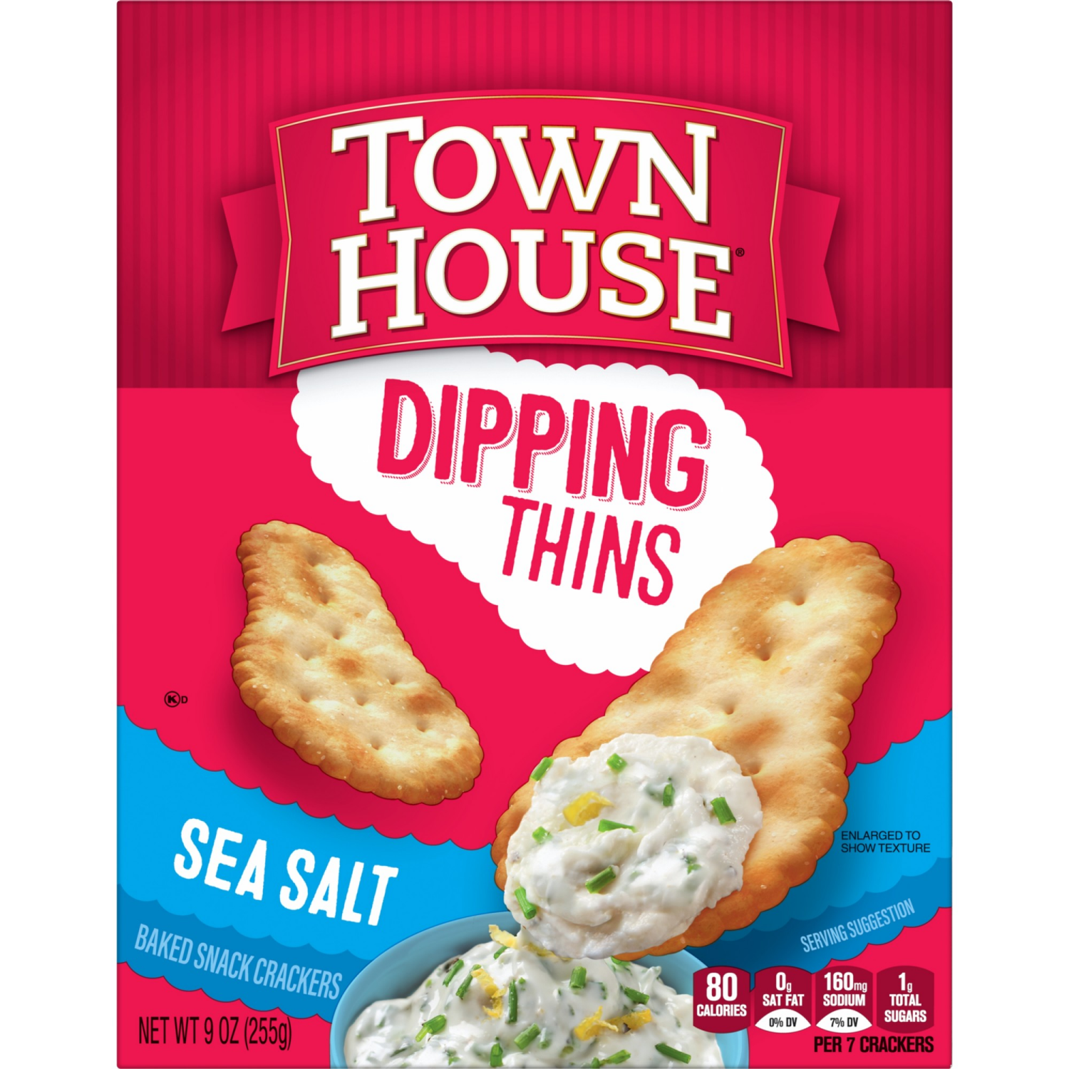 slide 5 of 8, Town House Dipping Thins Sea Salt Baked Snack Crackers 9 oz, 9 oz