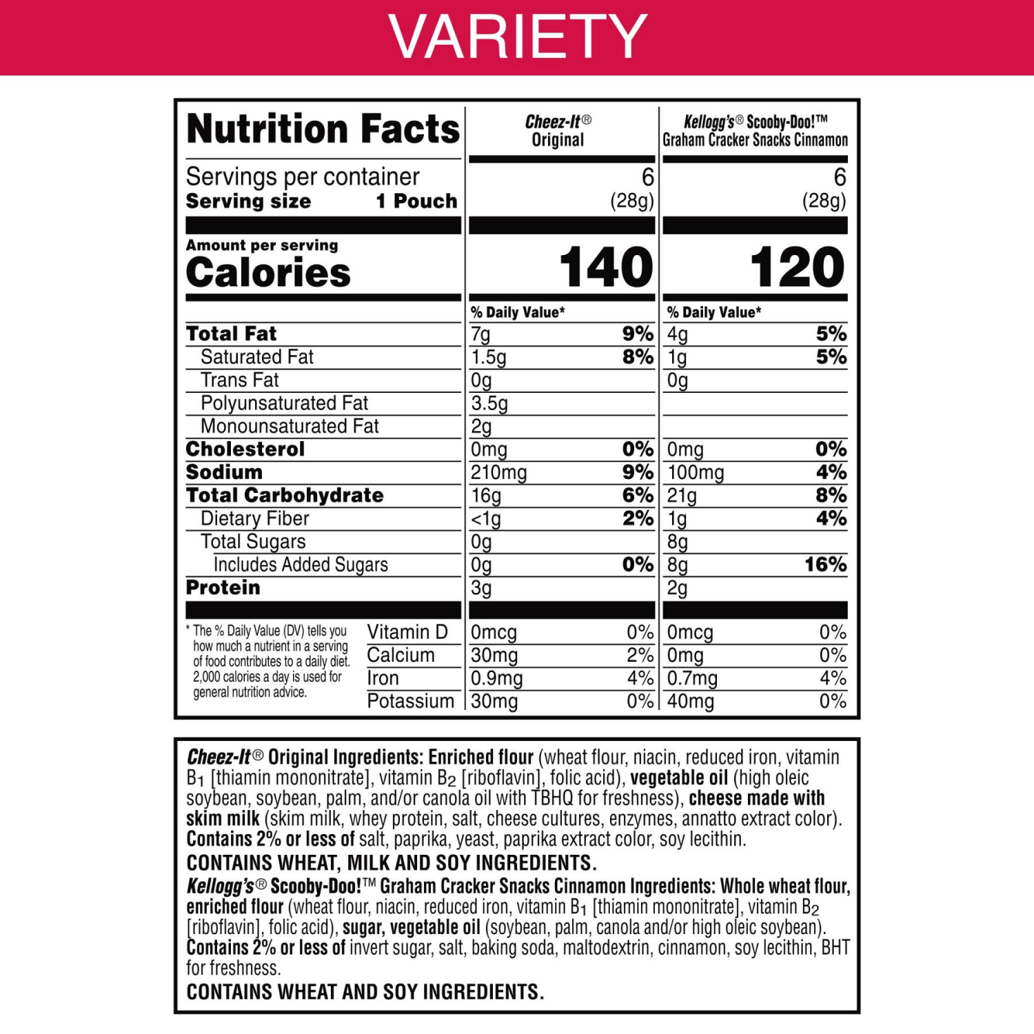 slide 4 of 8, Kellogg's Variety Pack Sweet and Salty, 12 ct