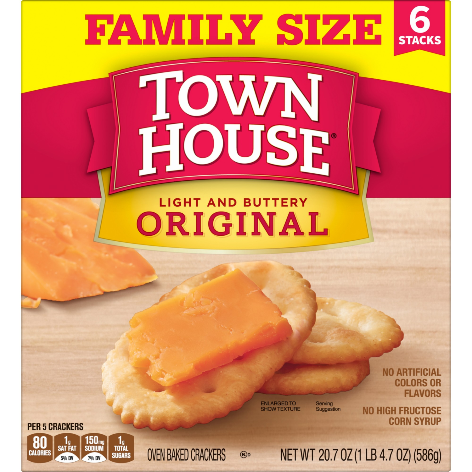 slide 5 of 8, Town House Original Oven Baked Crackers, 20.7 oz