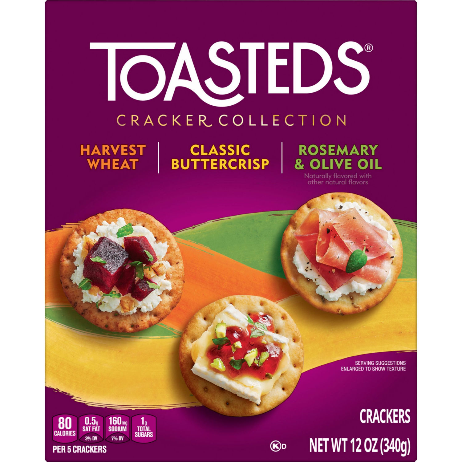 slide 2 of 8, Toasteds Variety Pack Crackers, 12 oz