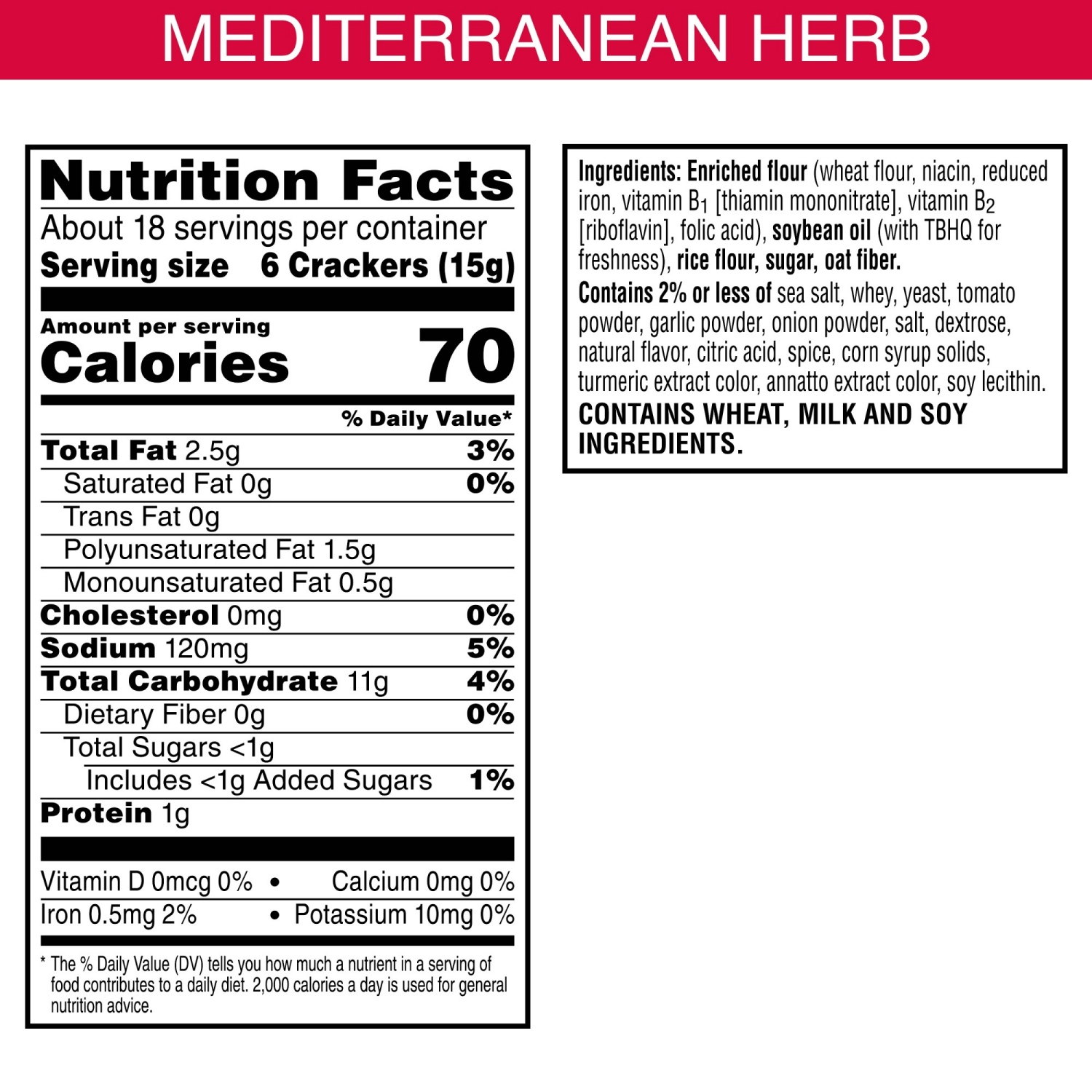 slide 7 of 8, Town House Mediterranean Herb Pita Crackers 9.5 oz, 9.5 oz