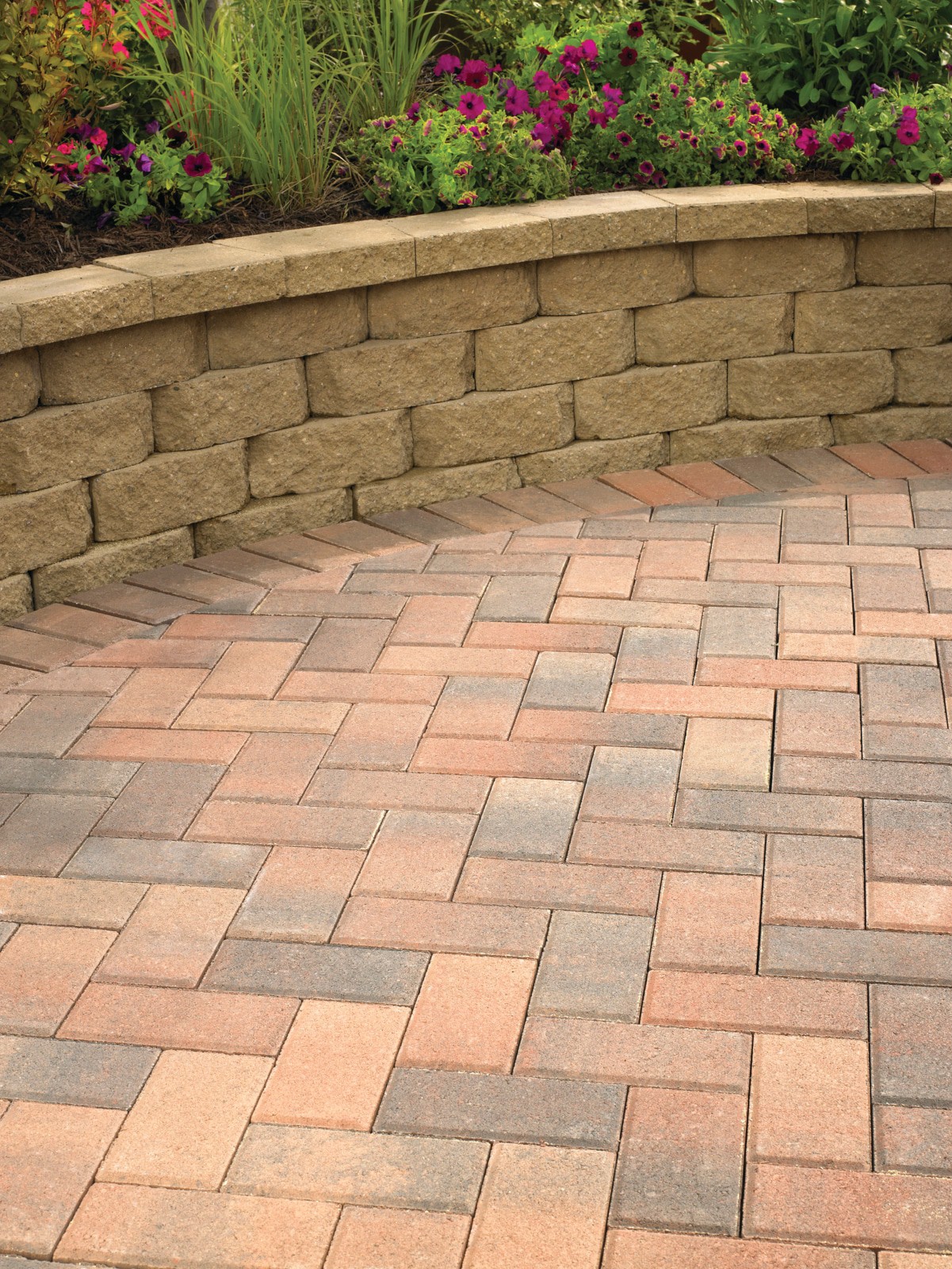 slide 4 of 6, 4.0-in H x 12-in L x 8-in D Tan Concrete Retaining wall block, 1 ct
