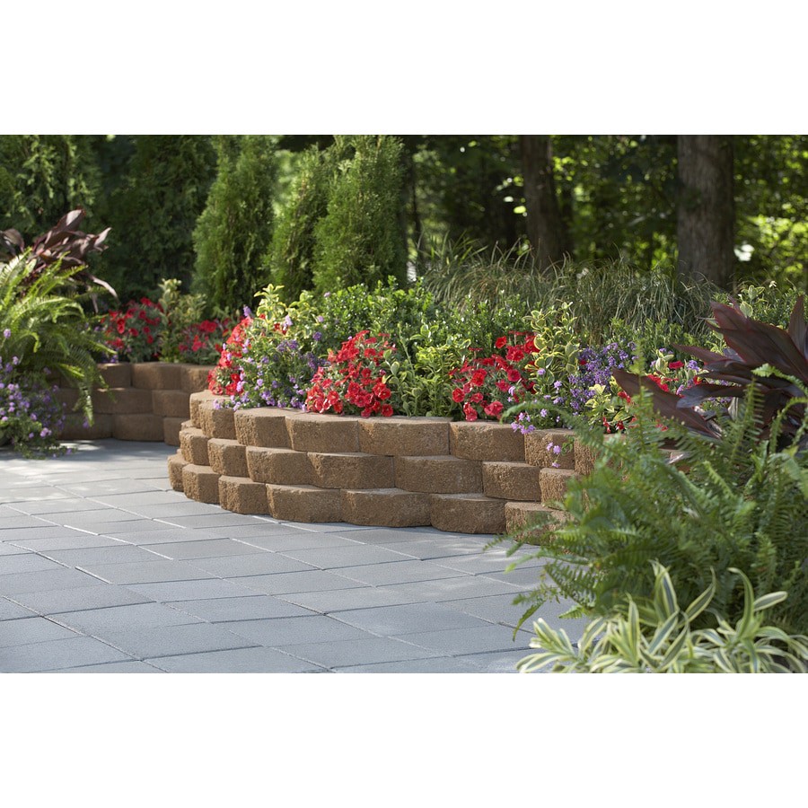 slide 6 of 6, 4.0-in H x 12-in L x 8-in D Tan Concrete Retaining wall block, 1 ct