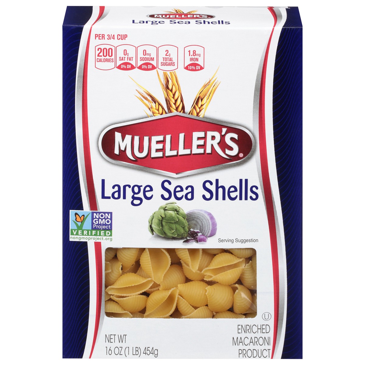 slide 1 of 12, Mueller's Large Sea Shells 16 oz, 16 oz